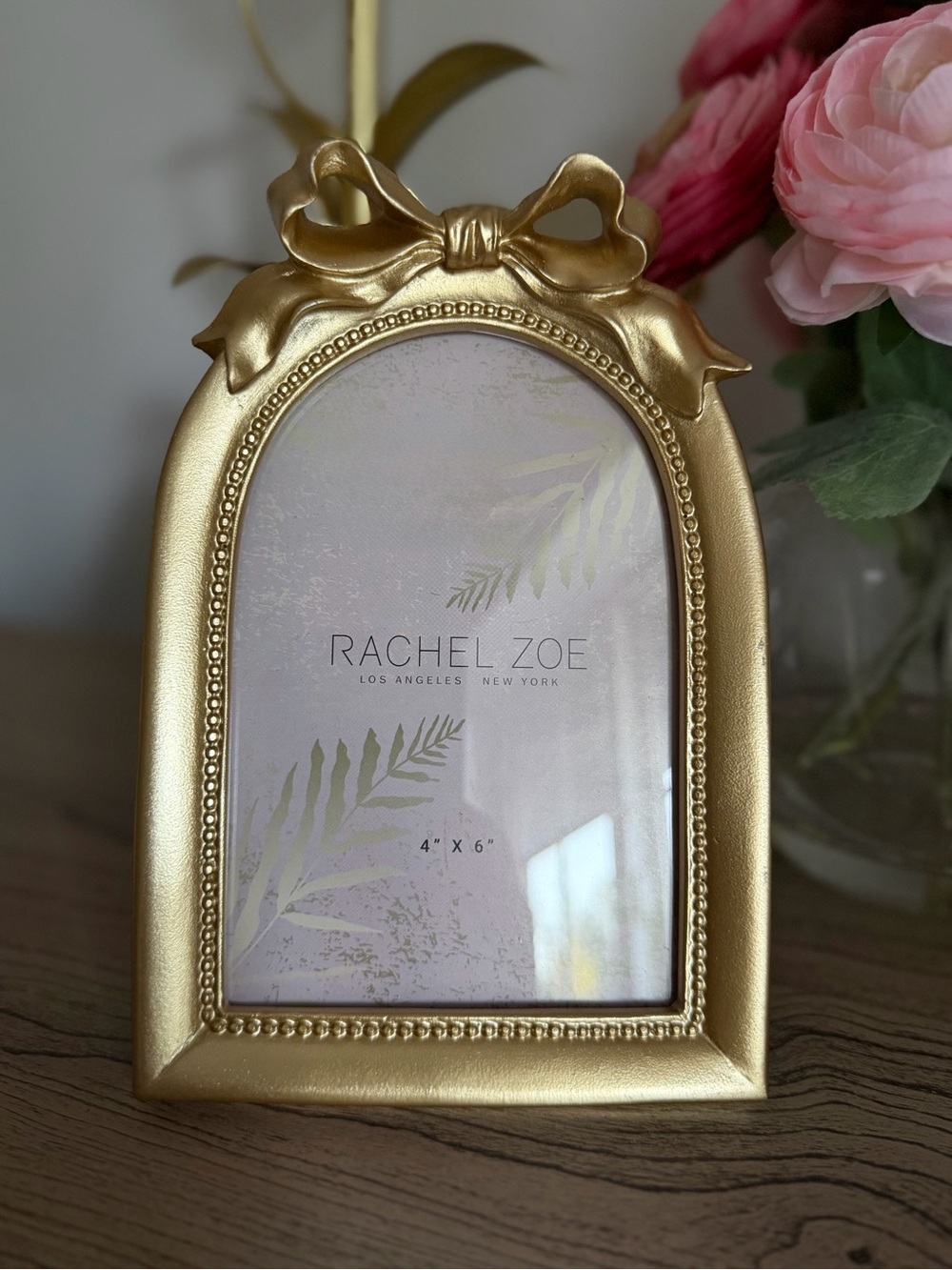 Rachel Zoe ornate gold bow vintage style table top picture photo frame 4x6